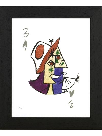 Picasso Print met lijst Women's Playing Card 584E - Vorspaget Home